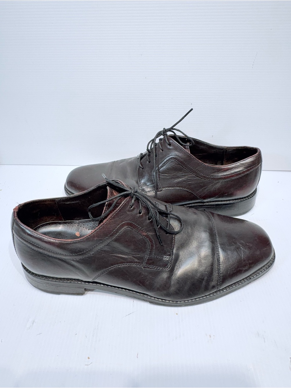 COLE HAAN Men's Dark Brown Leather Derby Shoes - Size 10